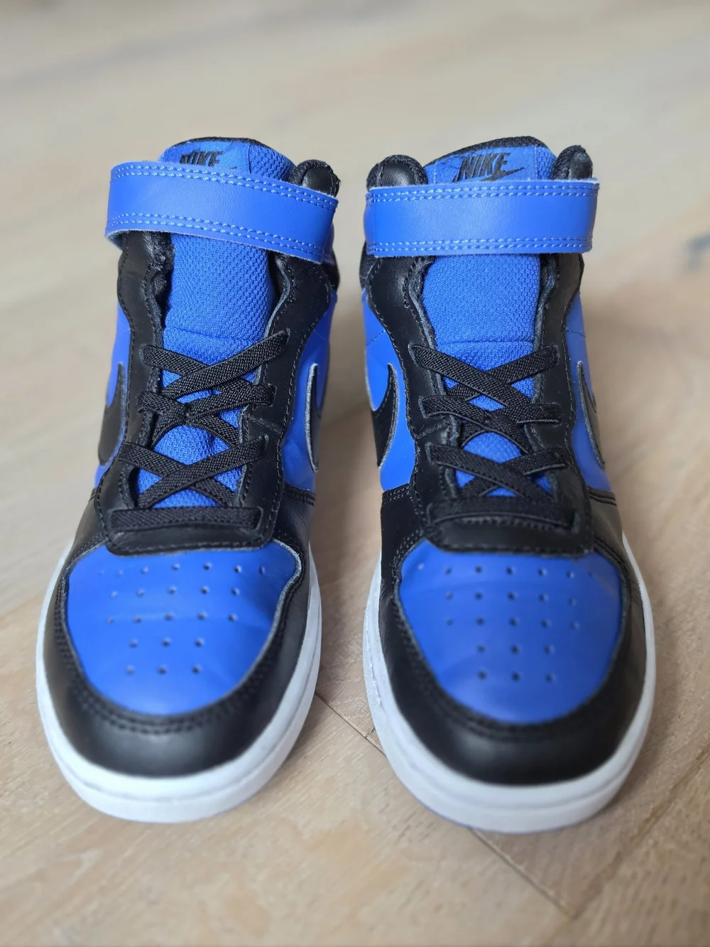 Nike Kids' Blue and Black High-Top Sneakers Size 1Y